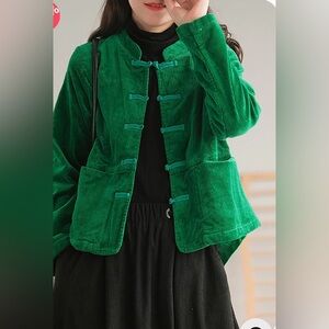 Green Corduroy Women's Jacket